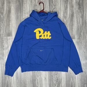 Nike Pitt Panthers Hoodie Sweatshirt Mens XL Blue Fleece Pullover Center Swoosh